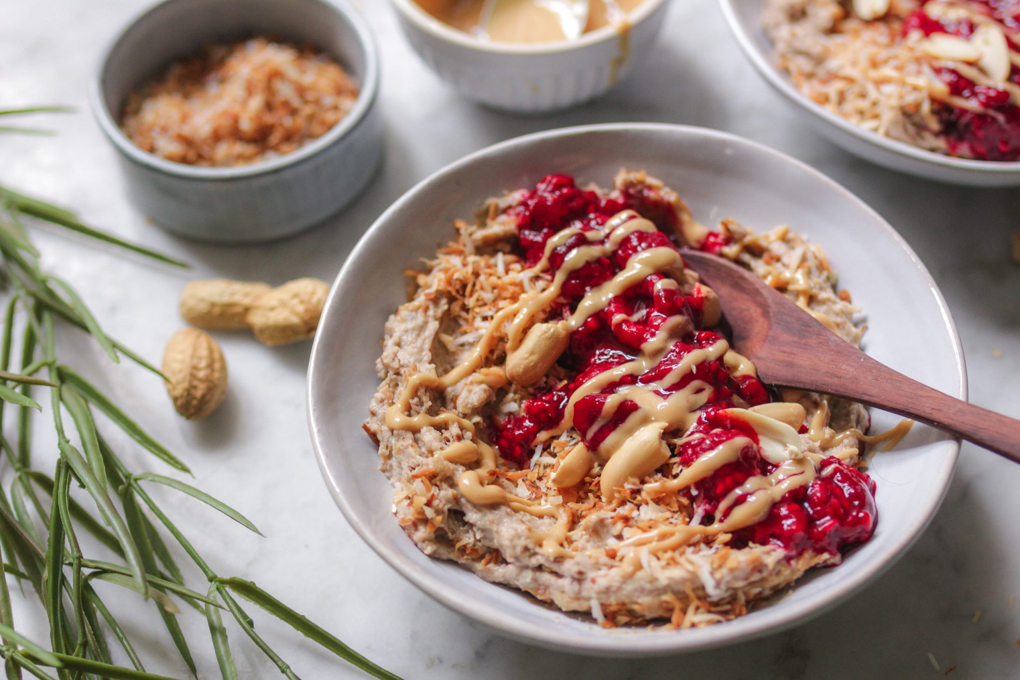 Buchweizen Porridge Peanutbutter Jelly Veggies Vegan