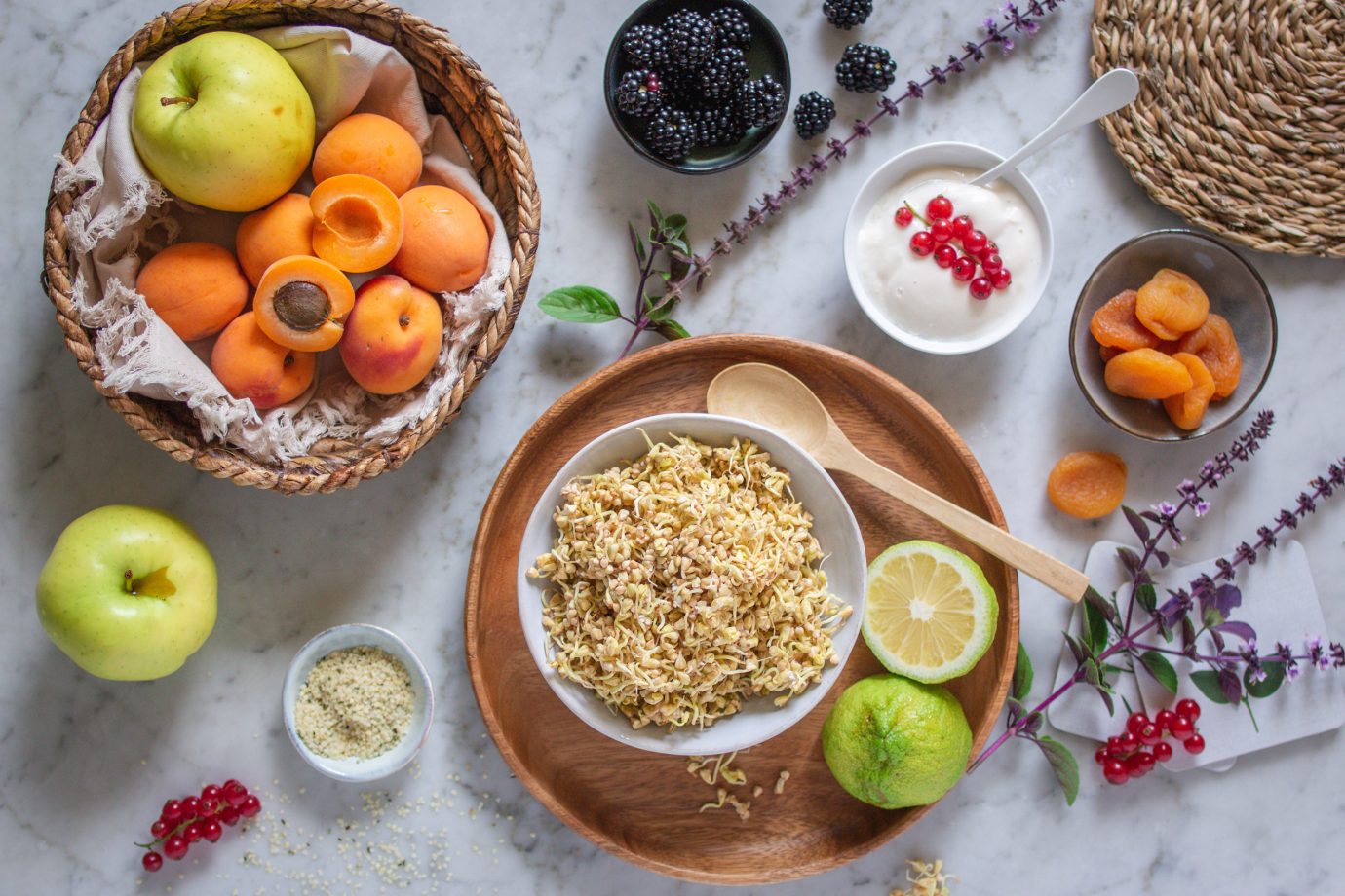 Gekeimtes Aprikosen Buchweizen Porridge Raw Glutenfrei Veggies Vegan