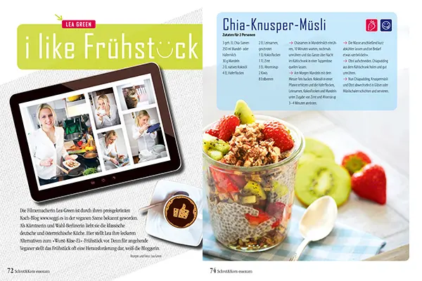 vegan&bio mit Leas Frühstückstipps auf fünf Seiten!