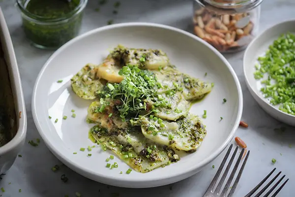 Leckeres, veganes Kohlrabi Gratin