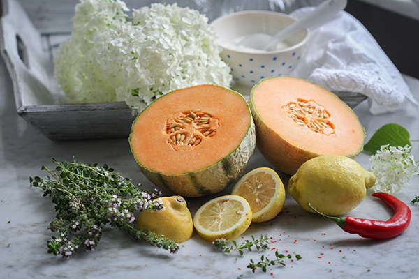 Gegrillte Cantaloupe-Melone mit Zitronen-Thymian-Soße &amp; Chili • veggies ...