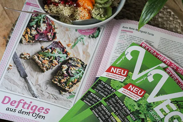 Rezeptveröffentlichung in der "Vegan für mich"