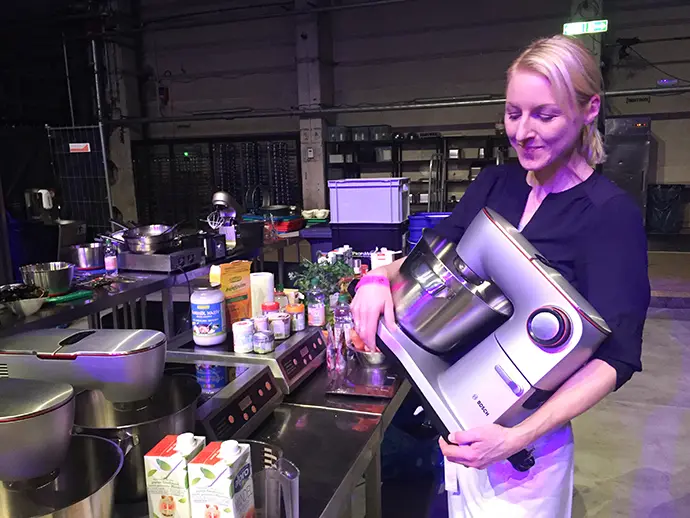 Kurz vor dem Workshop - noch ein letztes mal die Bosch OptiMUM checken... dann ging es ab auf die Bühne