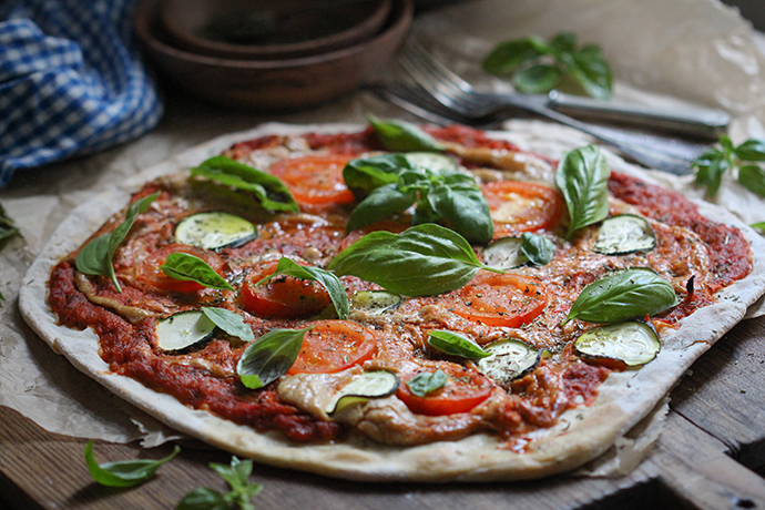 Piza vegan & einfach ohne Hefe