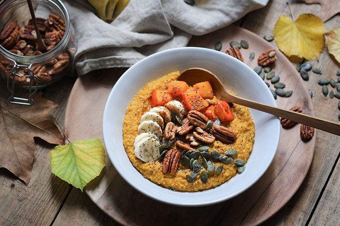 Veganes, aromatisches Kürbis-Porridge