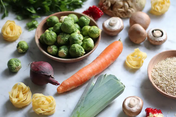 Zutaten für den veganen Maronen-Nussbraten