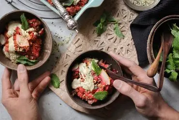 Rote Bete-Hirse-Ofenporridge