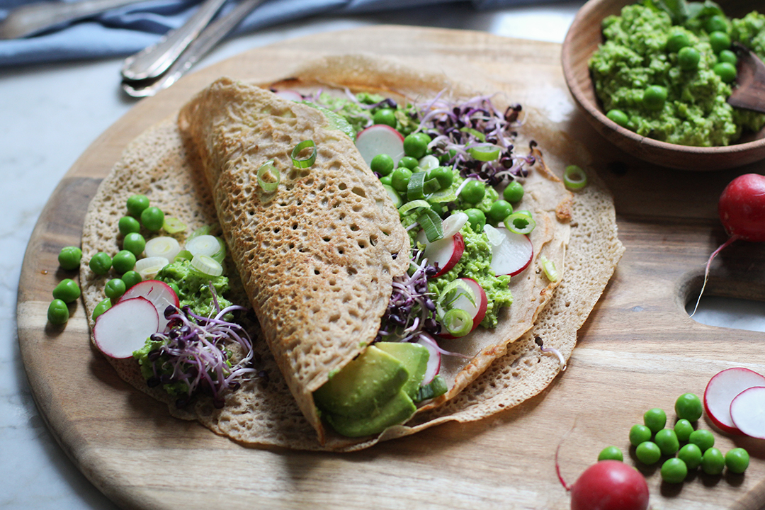 Frühlings-Galette mit Erbsen-Minz-Füllung