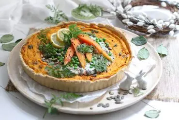 Rezept für vegane Karotten-Quiche für Ostern