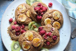 Vegane, fettfreie Ofen-Pancakes