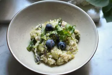Spargelrisotto mit Kokosmilch