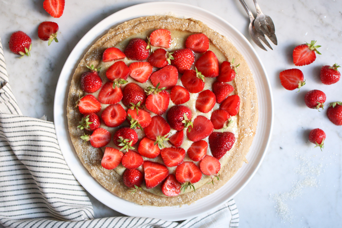 Veganer, glutenfreier Erdbeerkuchen