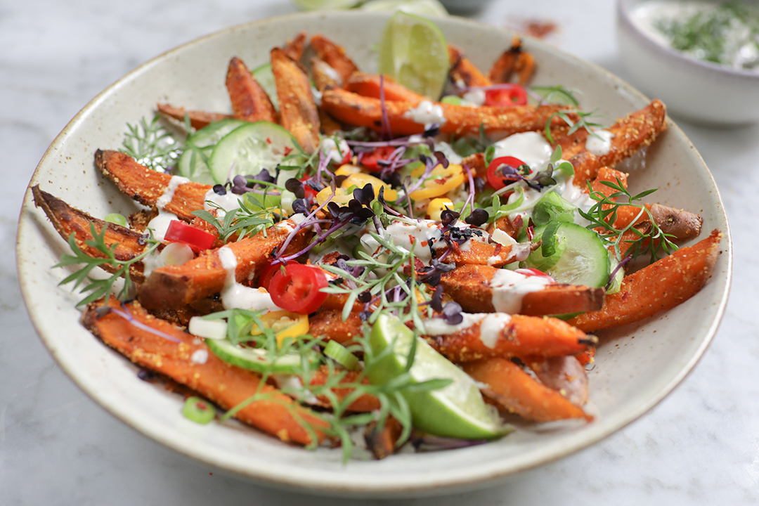 Bunte Süßkartoffel-Pommes