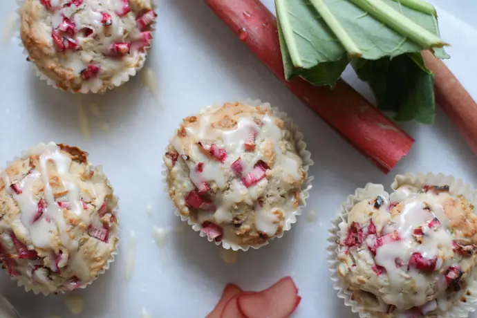 Rezept für vegane Rhabarber-Muffins