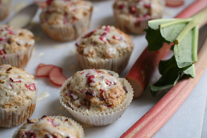 Rezept für vegane Rhabarber-Muffins