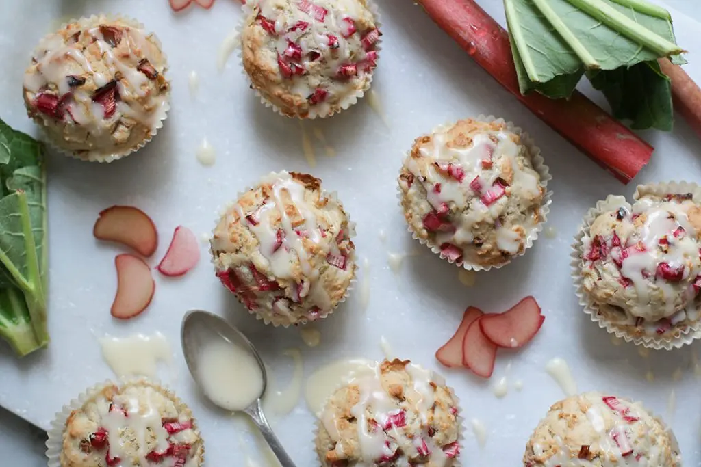 Rezept für vegane Rhabarber-Muffins