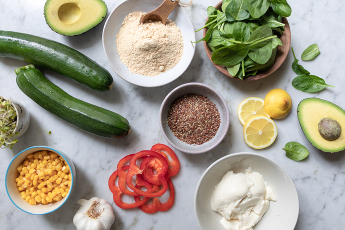 Healthy Happy Pizza With Zucchini Crust Veggies Vegan