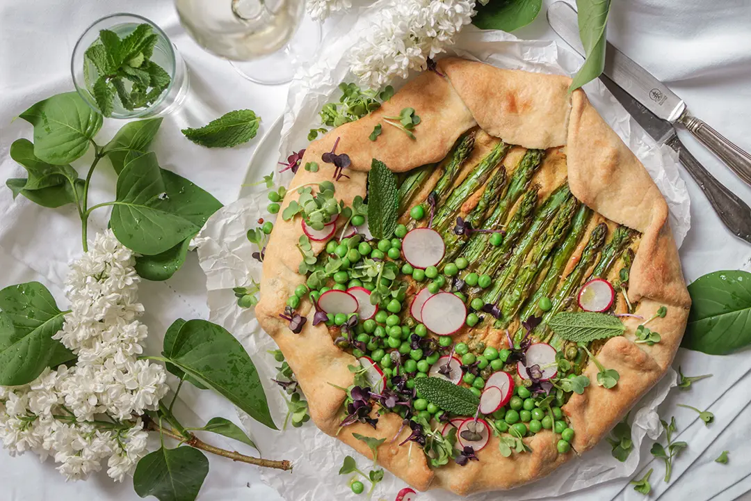 Galette mit grünem Spargel