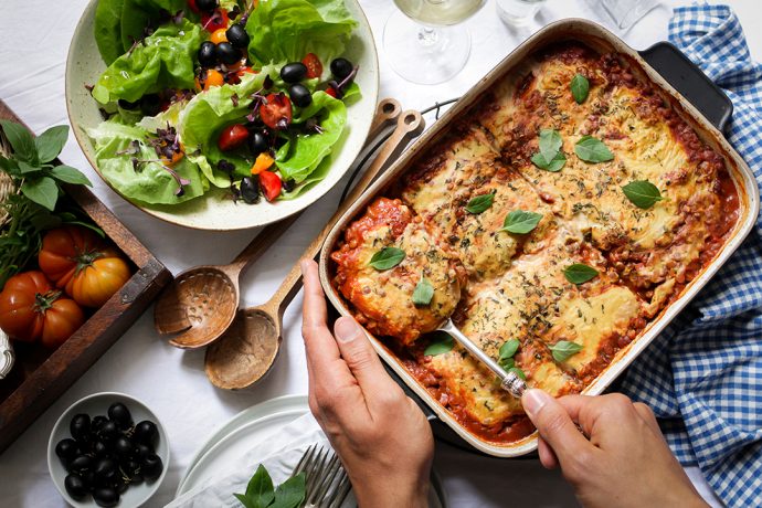 Vegane Zucchini-Linsen-Lasagne