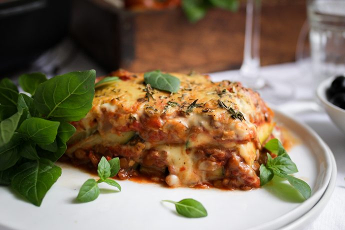 Vegan Zucchini-Lentil-Lasagna