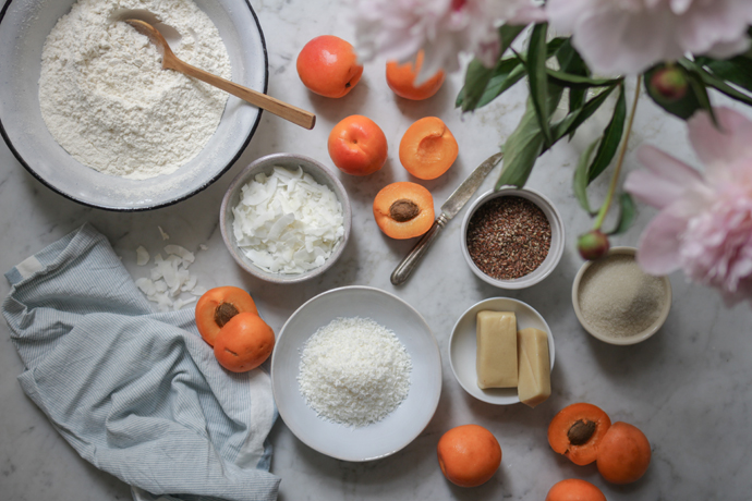 Veganer Aprikosenkuchen mit Kokos &amp; Marzipan • veggies | vegan