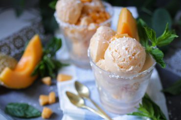 Veganes Melonensorbet Cantaloupe-Melone