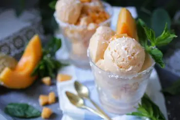 Veganes Melonensorbet Cantaloupe-Melone