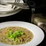 Vegane Sojahack-Lauchsuppe