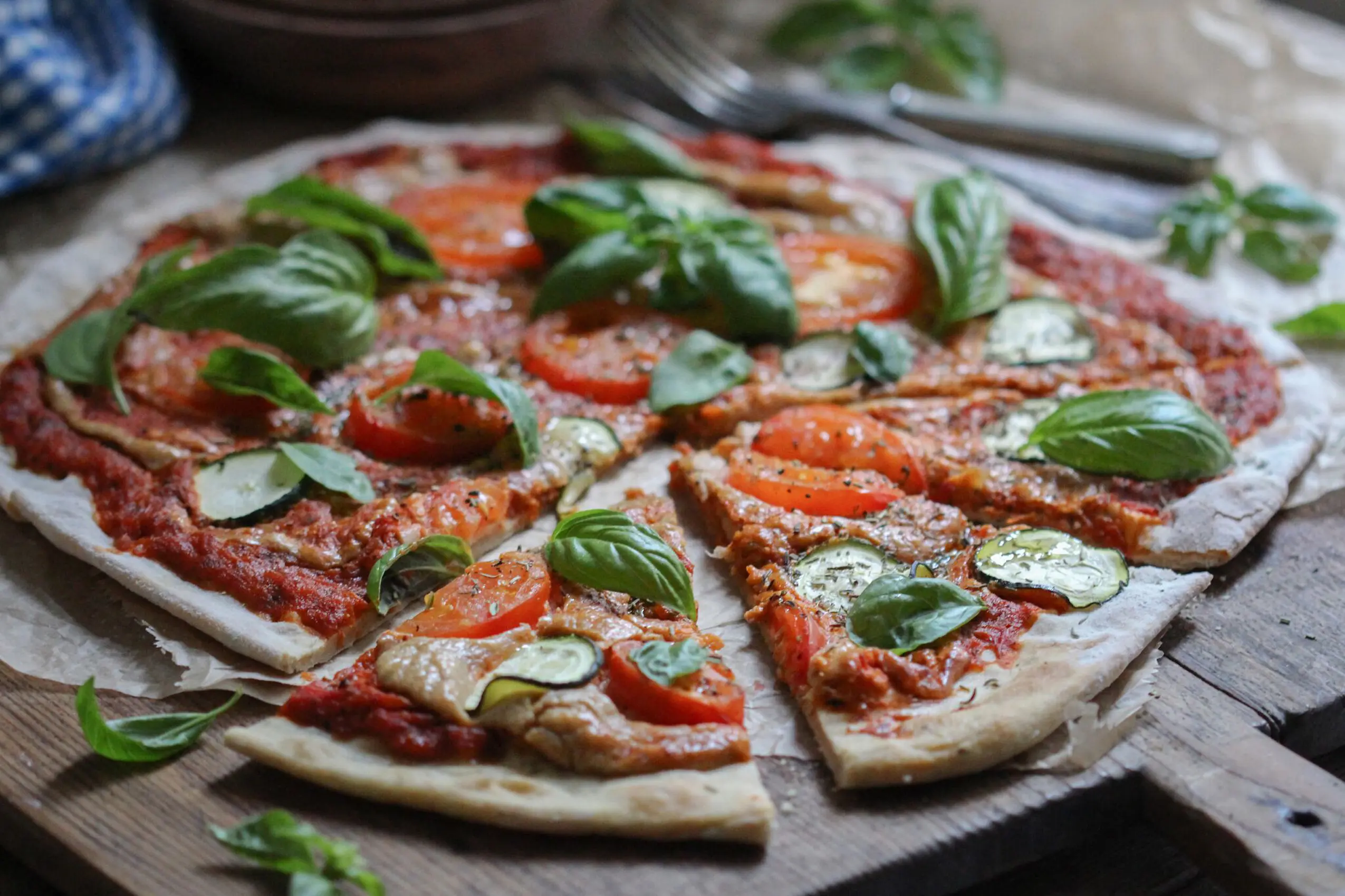 Vegane Blitzpizza ohne Hefe