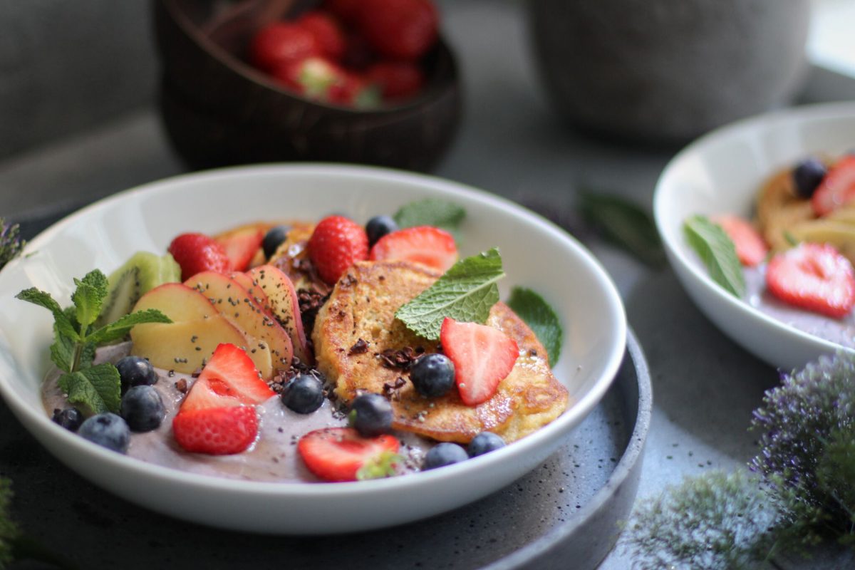 Nicecream mit Süßkartoffel-Pancakes