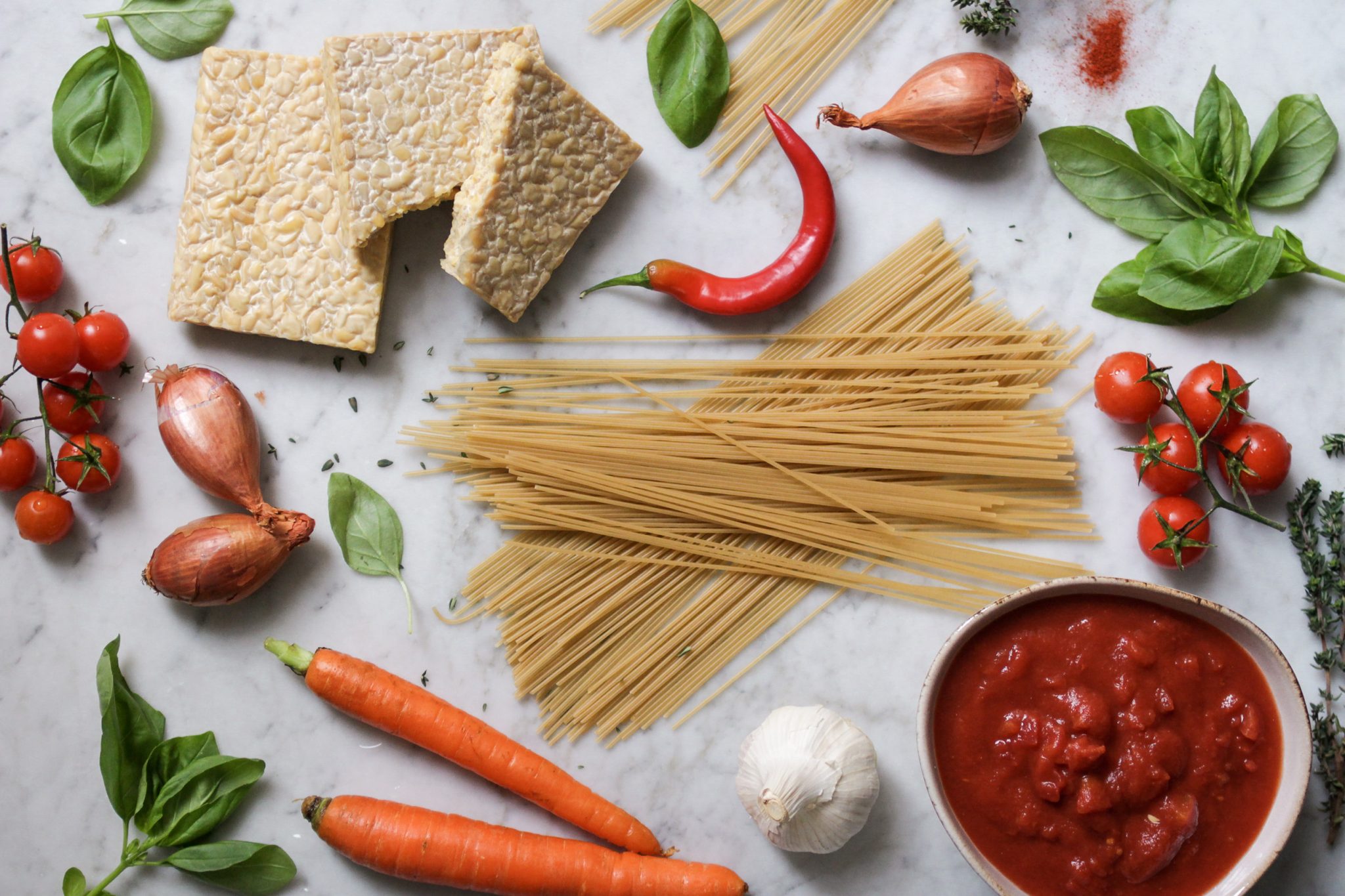 Pasta mit köstlicher TempehBolognese • veggies vegan