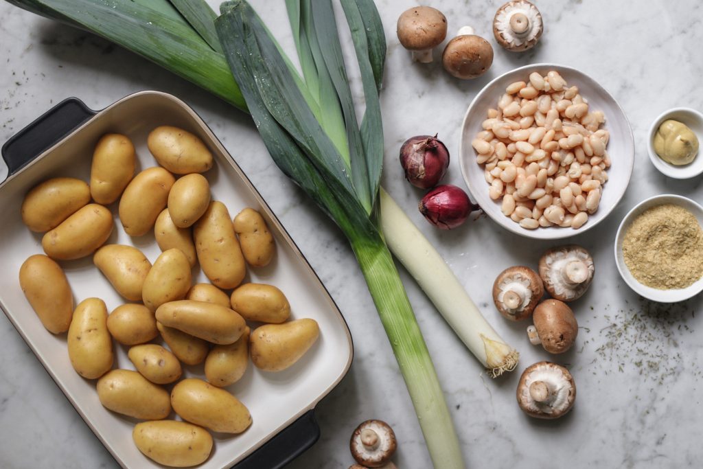 Kartoffel-Lauch-Gratin mit Champignons • veggies | vegan