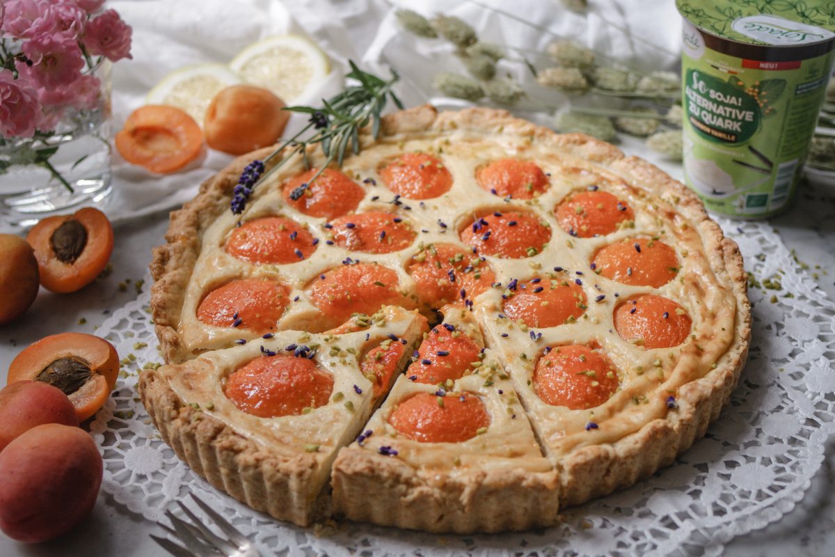 Veganer Aprikosen-Quarkkuchen