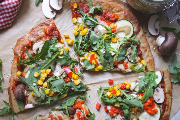 Vegan Quinoa-Pizza (2-ingredients gluten-free crust) • veggies | vegan