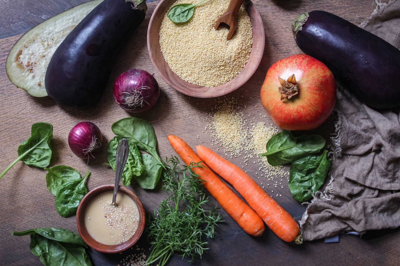 Vegan Millet Patties with Creamy Baba Ghanoush • veggies vegan
