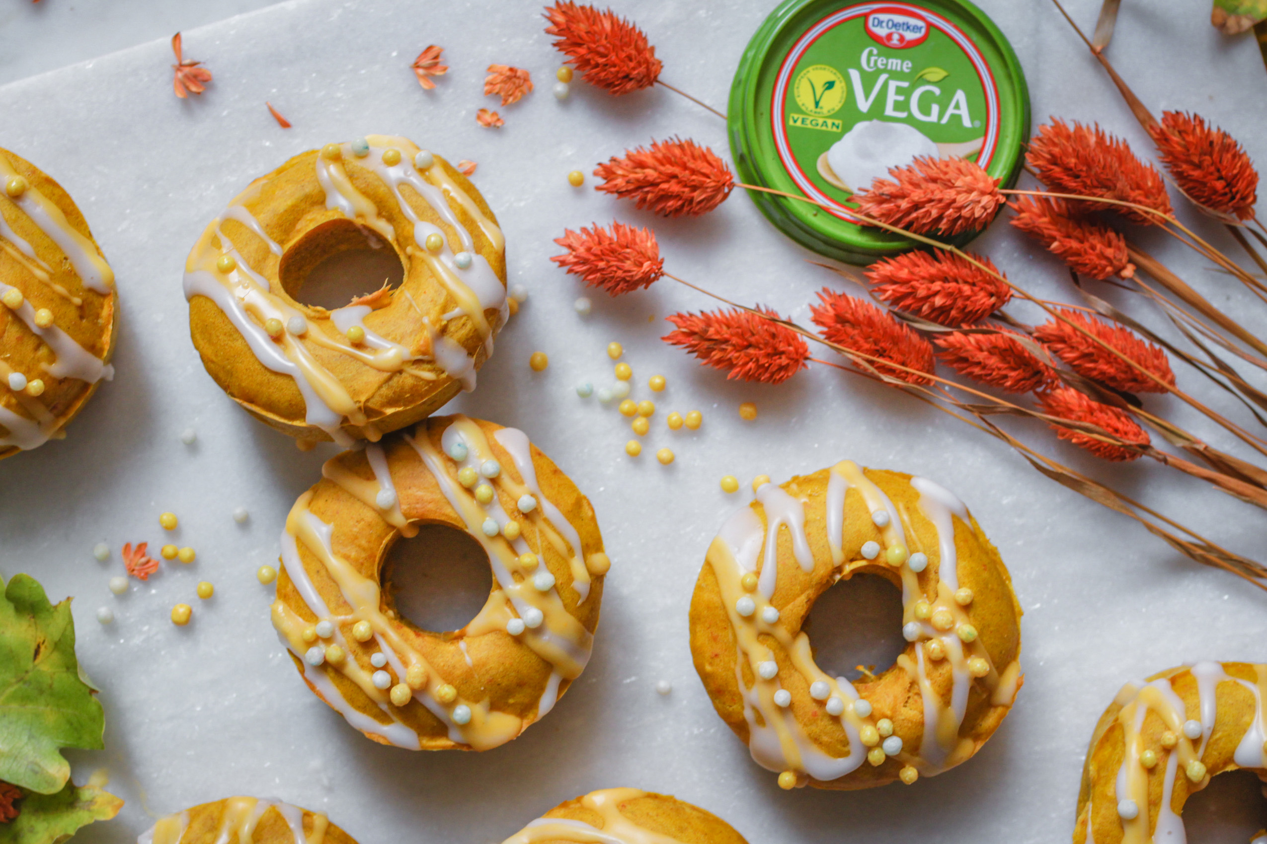 Rezept für vegane Donuts mit Kürbis