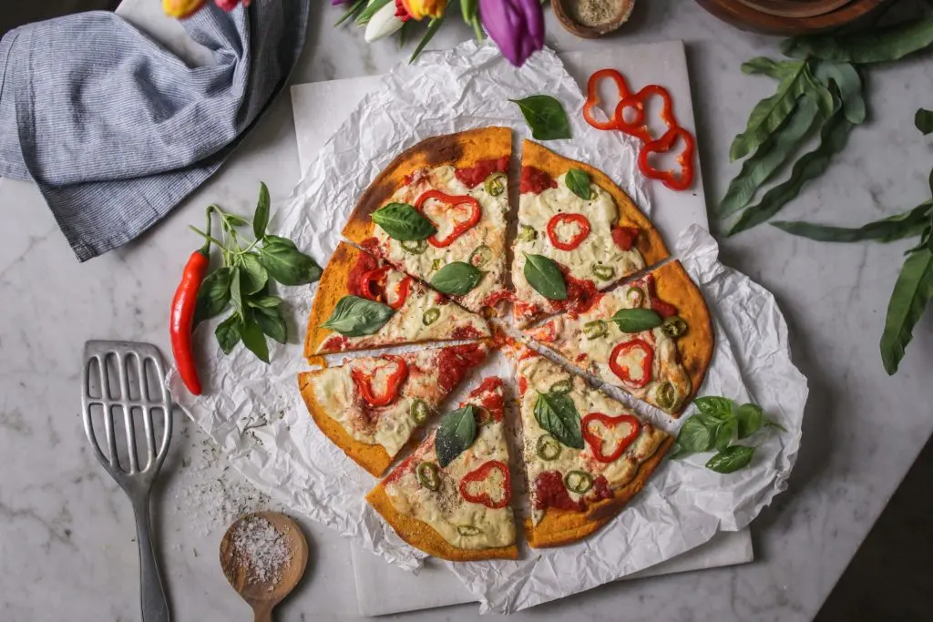 Rezept für vegane Süßkartoffelpizza