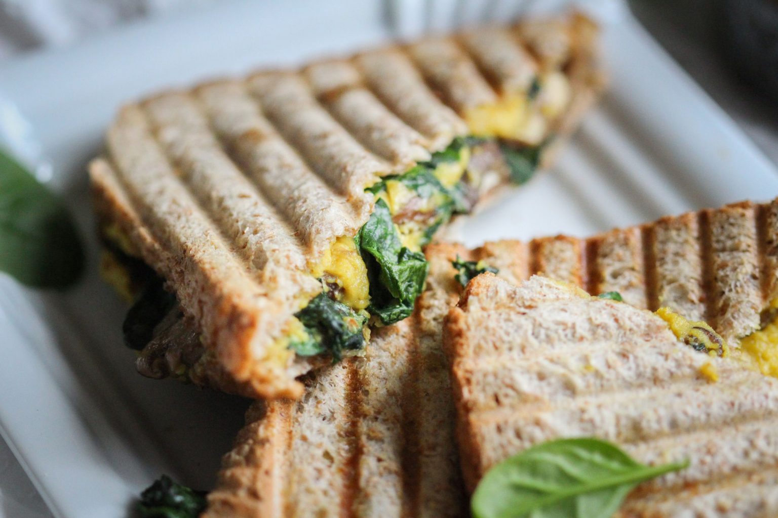 Spinat-Champignon-Sandwich • veggies | vegan