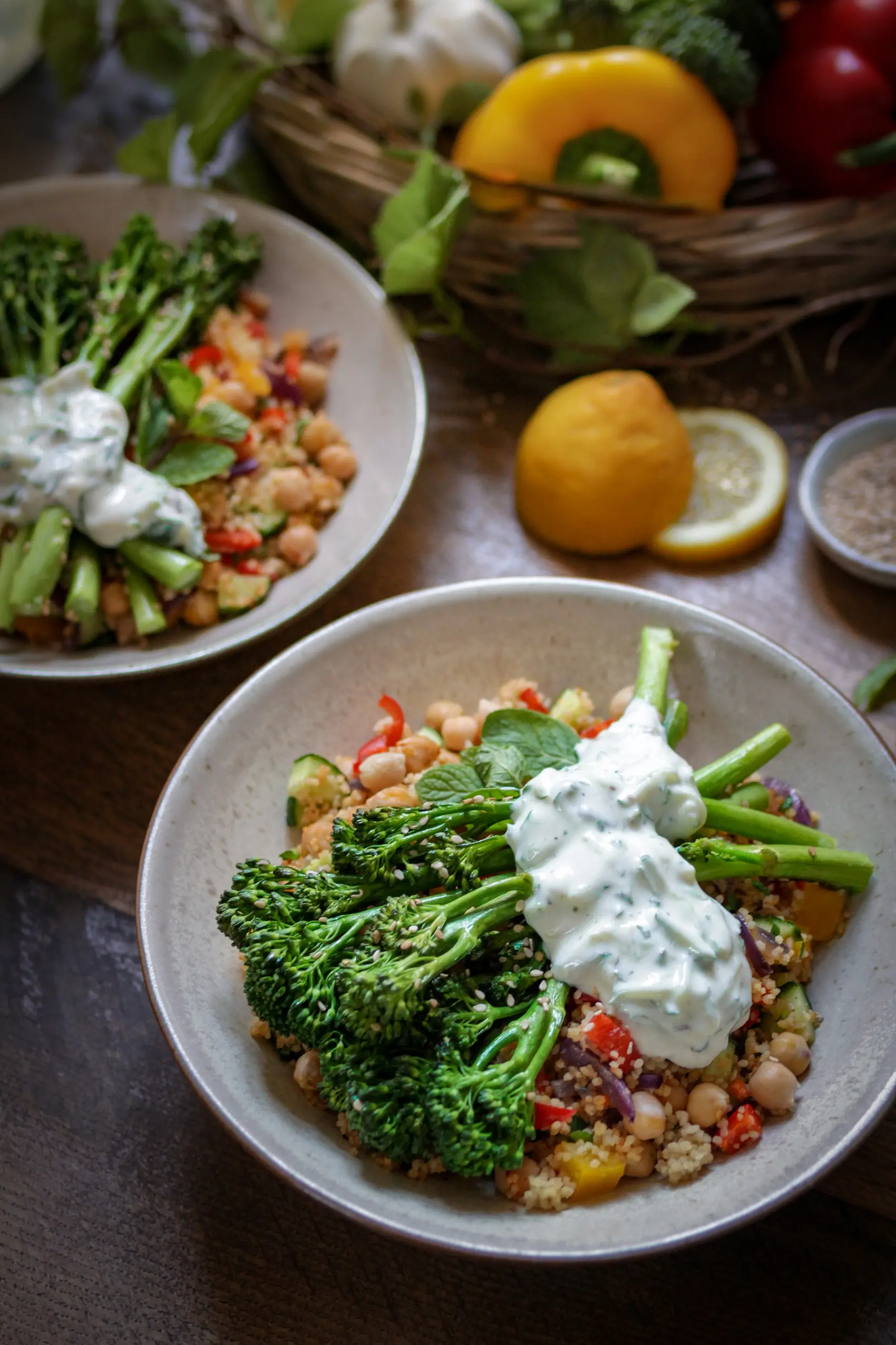 Rezept für eine bunte Couscous-Pfanne mit Stangen-Brokkoli
