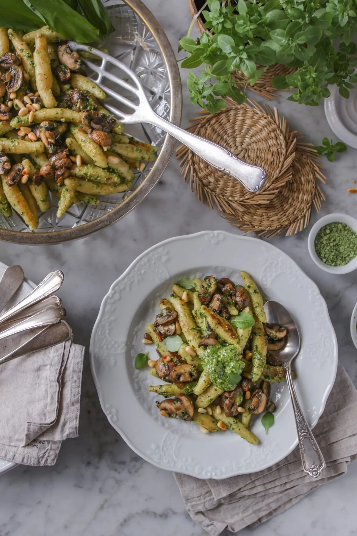 Rezept für vegane Schupfnudeln mit Bärlauch