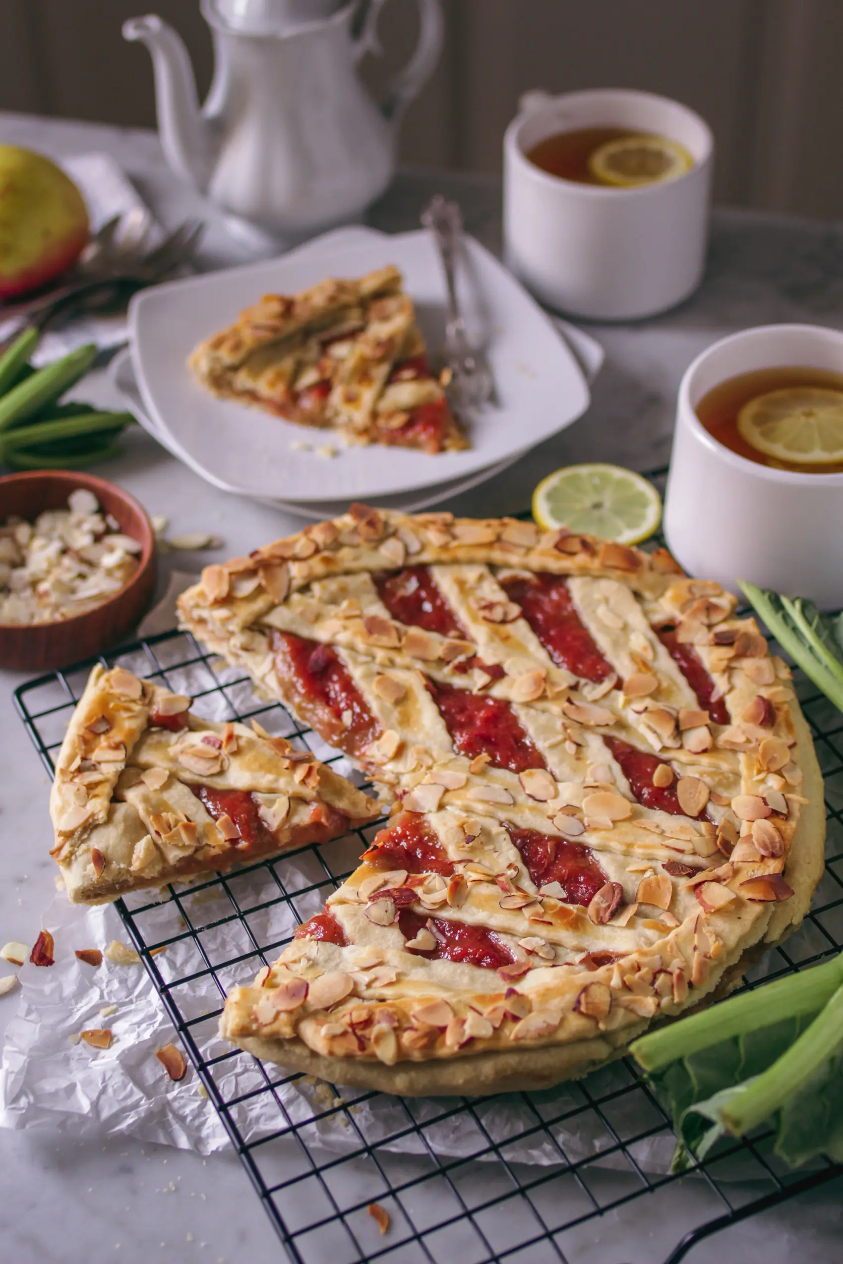Rezept für veganen Rhabarberkuchen