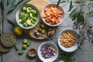 Veganes Rosenkohl-Süßkartoffel-Curry