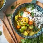 Veganes Rosenkohl-Süßkartoffel Curry