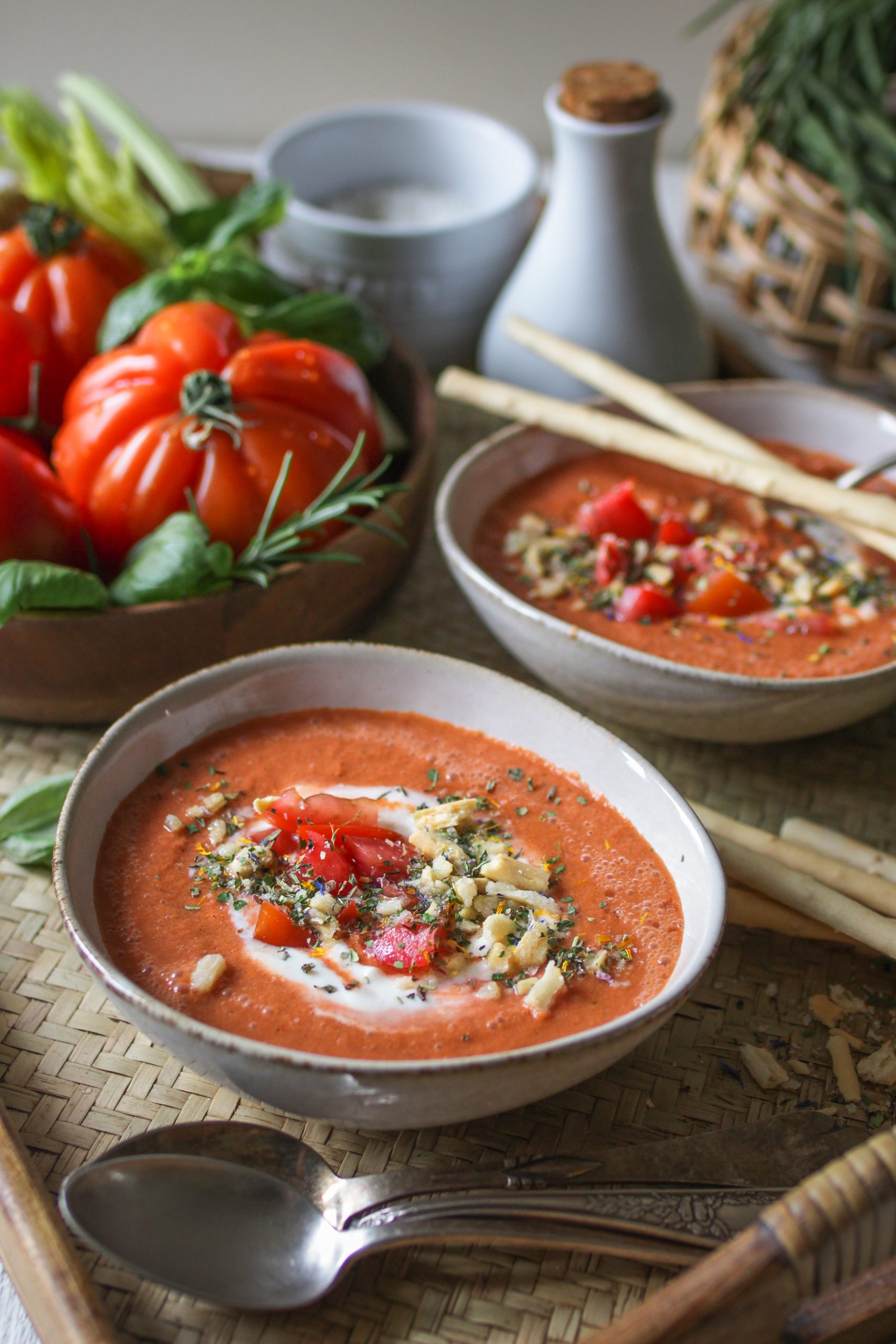 Vegane Gazpacho - kühe Tomatensuppe- Vegane Suppenrezepte