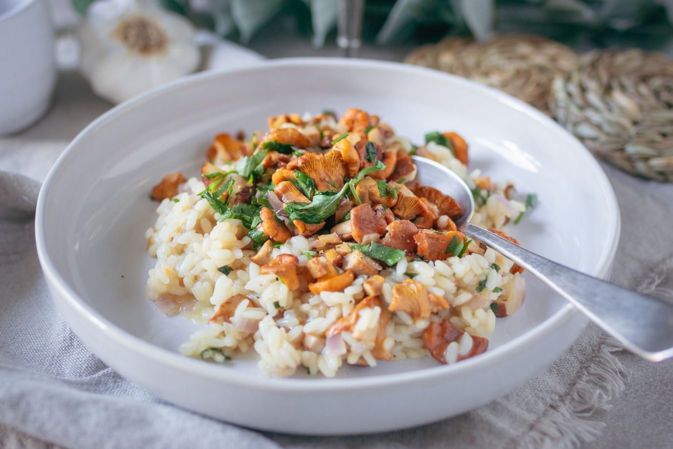 Veganes Pfifferling-Risotto • veggies | vegan