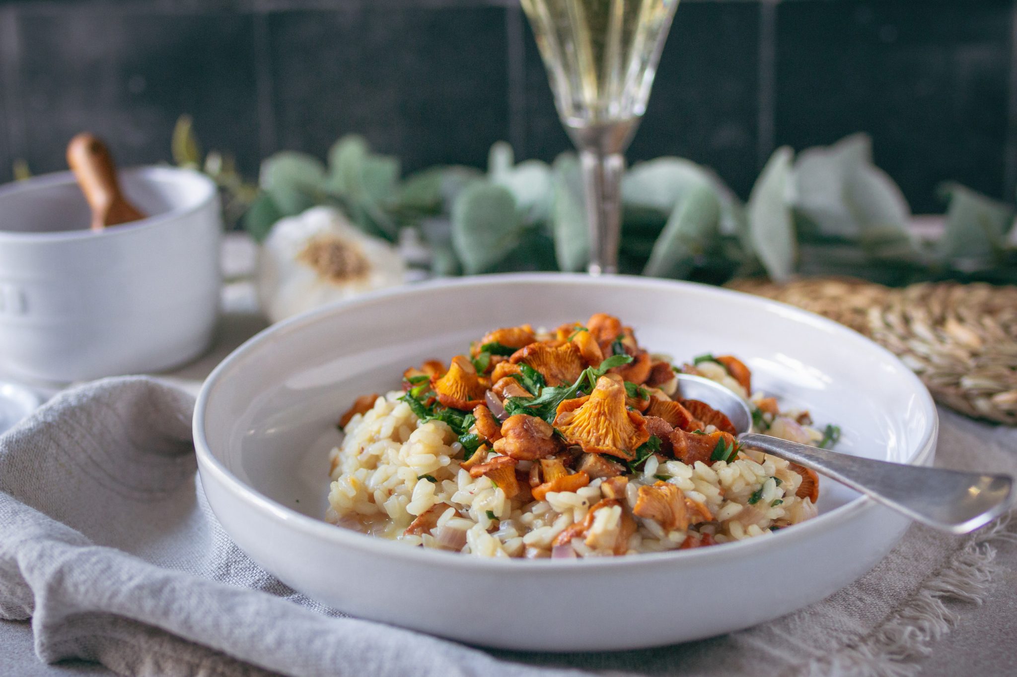 Veganes Pfifferling-Risotto • veggies | vegan