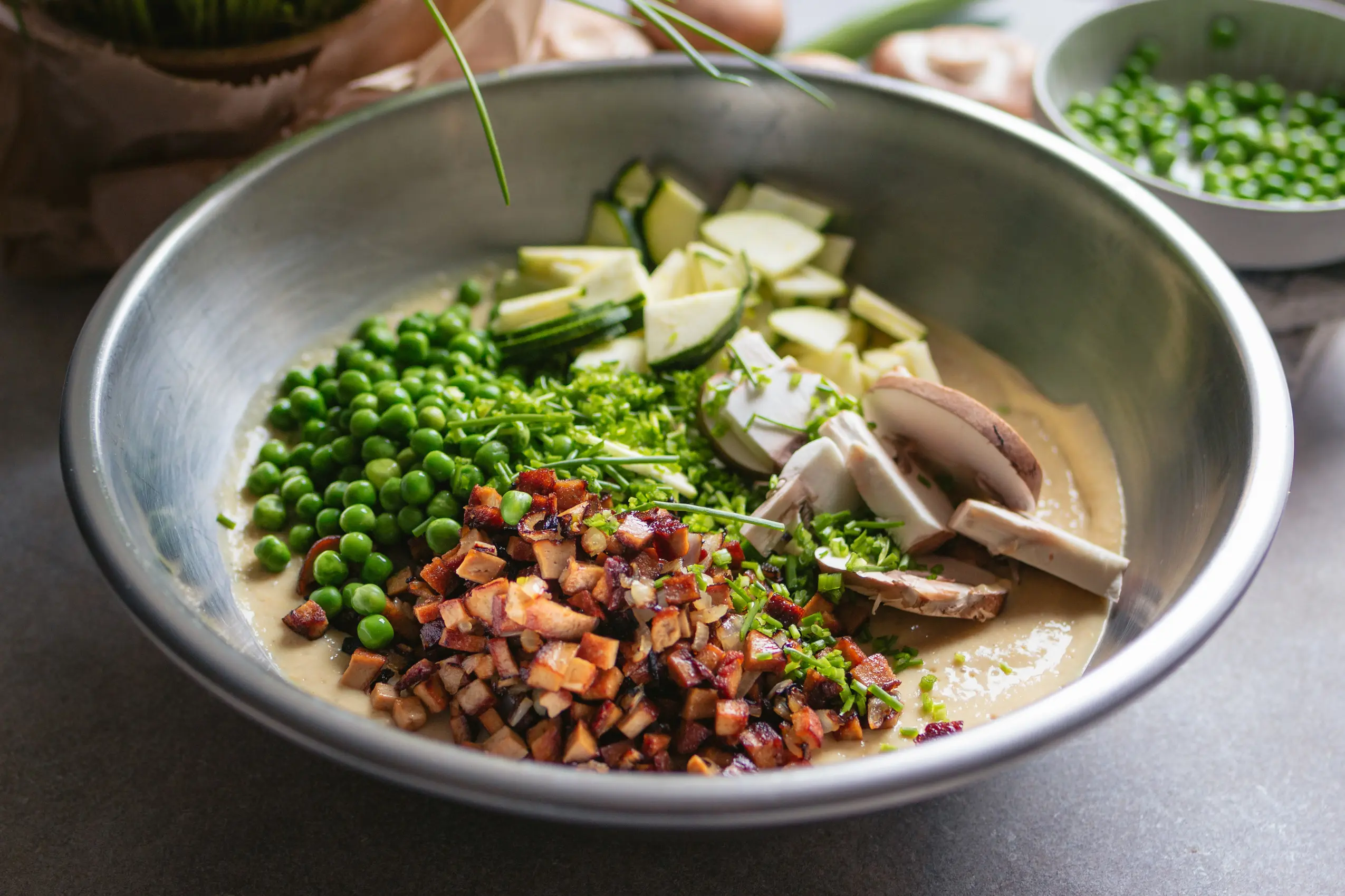 Zutaten für die vegane Quiche-Füllung
