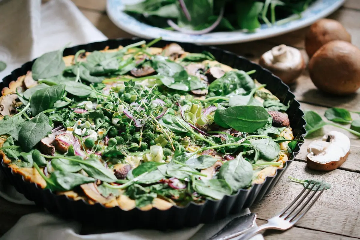 Spinat-Frittata Zubereitung vegane Kichererbsenfrittata