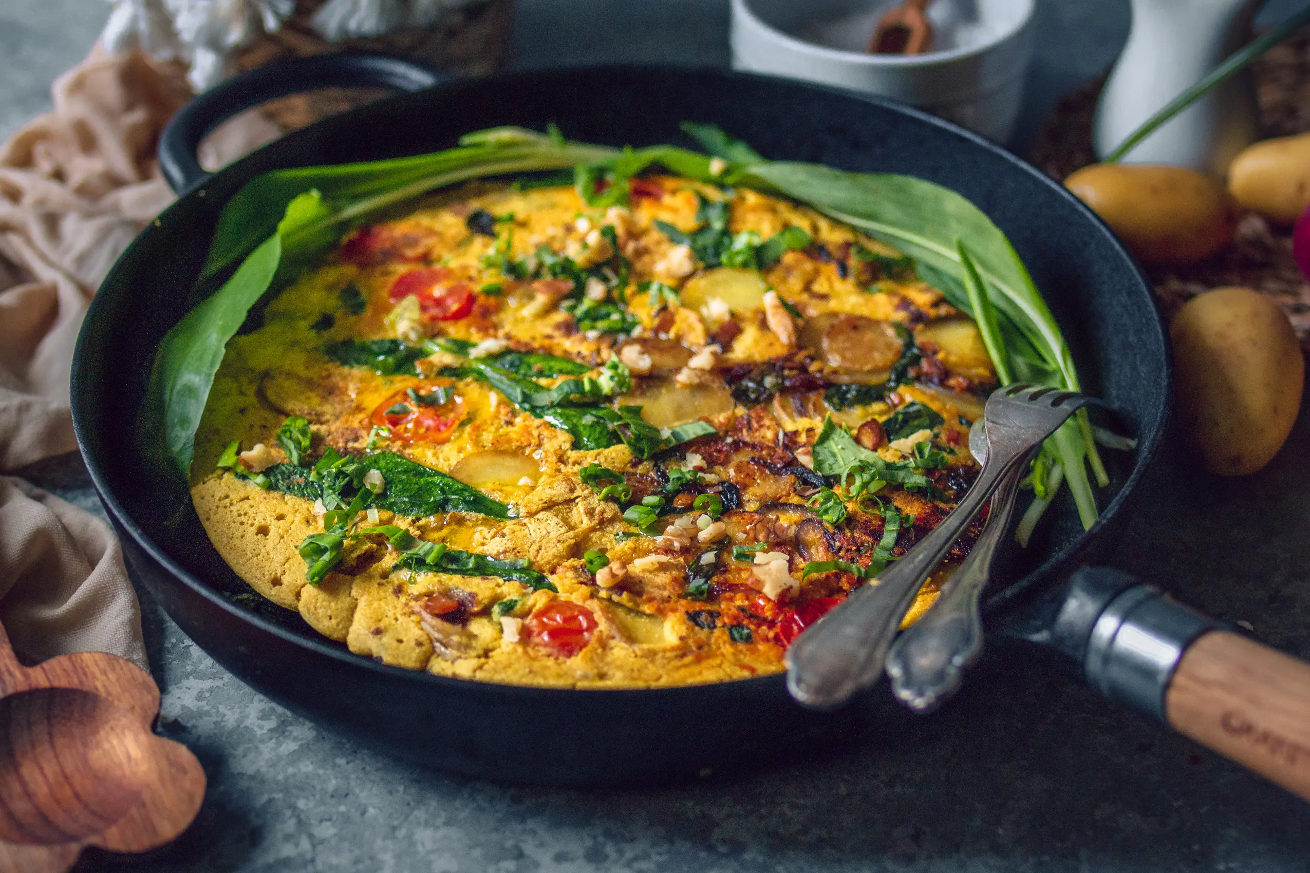 Vegane Bärlauchfrittata