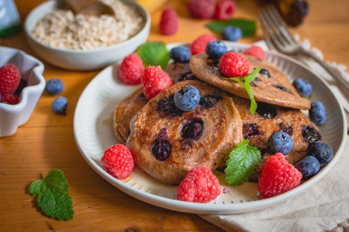 Vegane Proteincakes, vegan frühstücken, einfache Pancakes